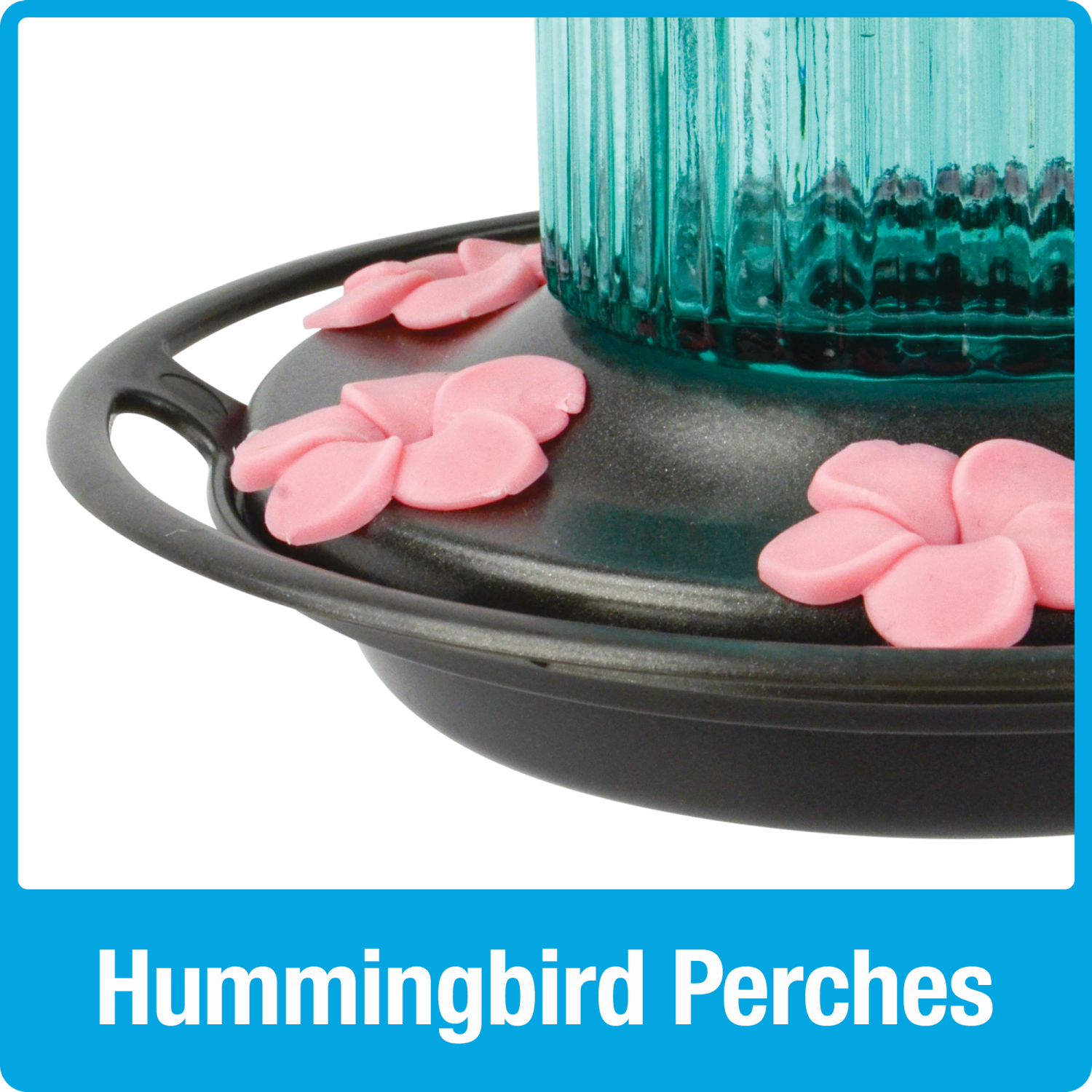 slide 4 of 4, Nature's Way Hummingbird Feeder Antique Glass Teal, 28 oz
