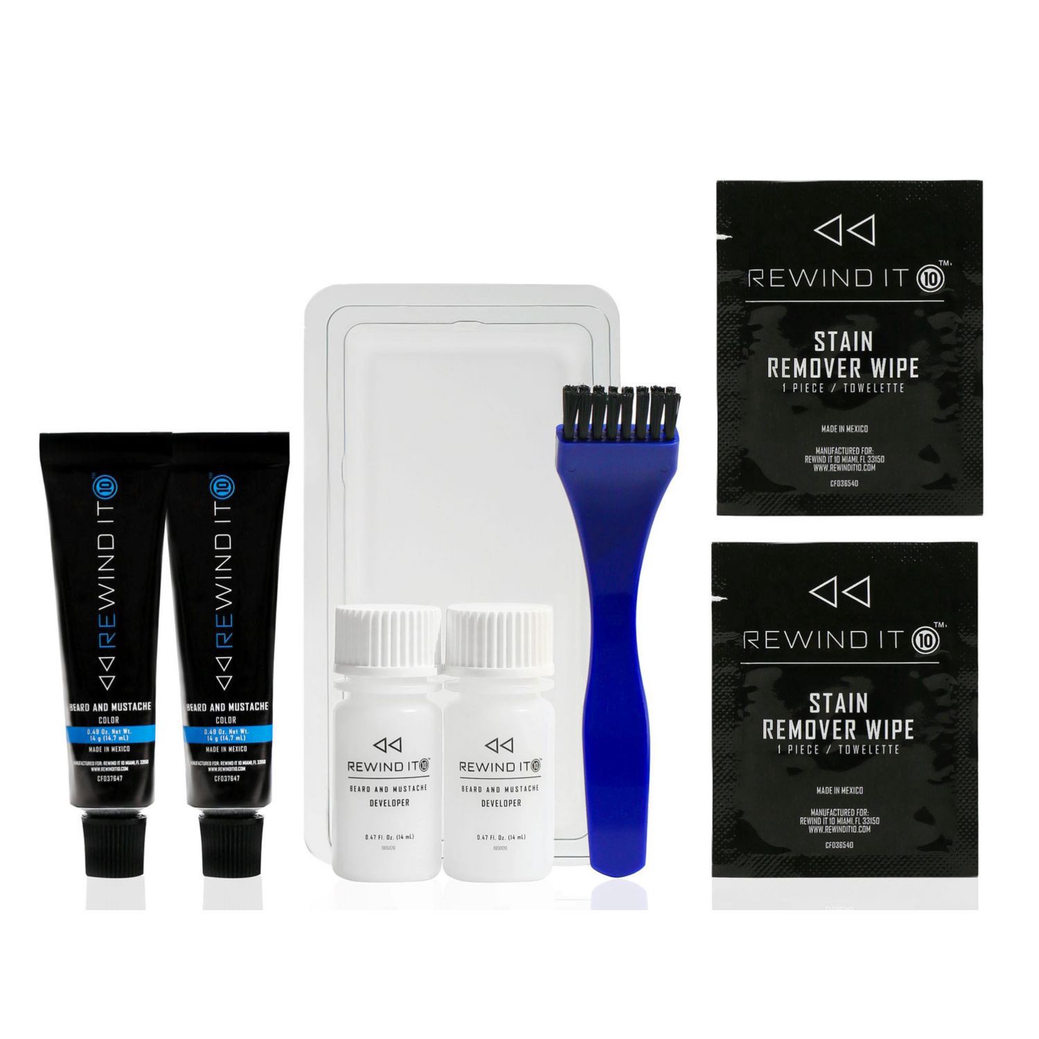 slide 2 of 3, Rewind It 10 Jet Black Beard and Mustache Color 0.49 oz, 0.49 oz