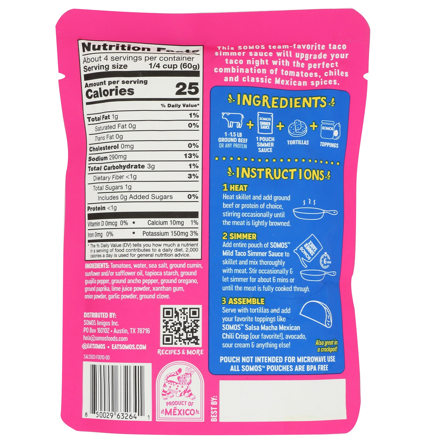 slide 2 of 2, Somos Mild Taco Simmer Sauce 8 oz, 8 oz