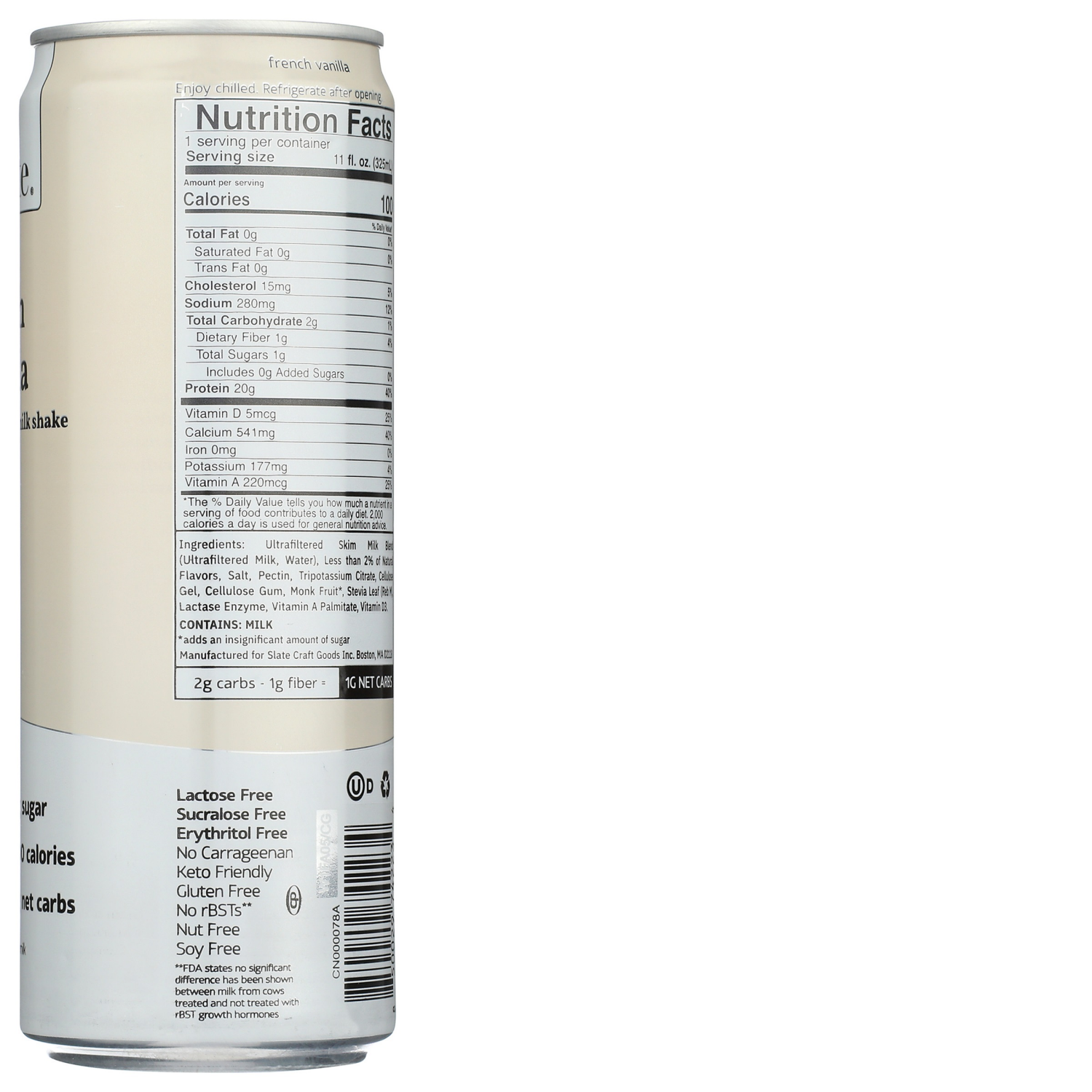 slide 2 of 2, Slate French Vanilla High Protein Milk Shake- 11 fl oz, 11 fl oz