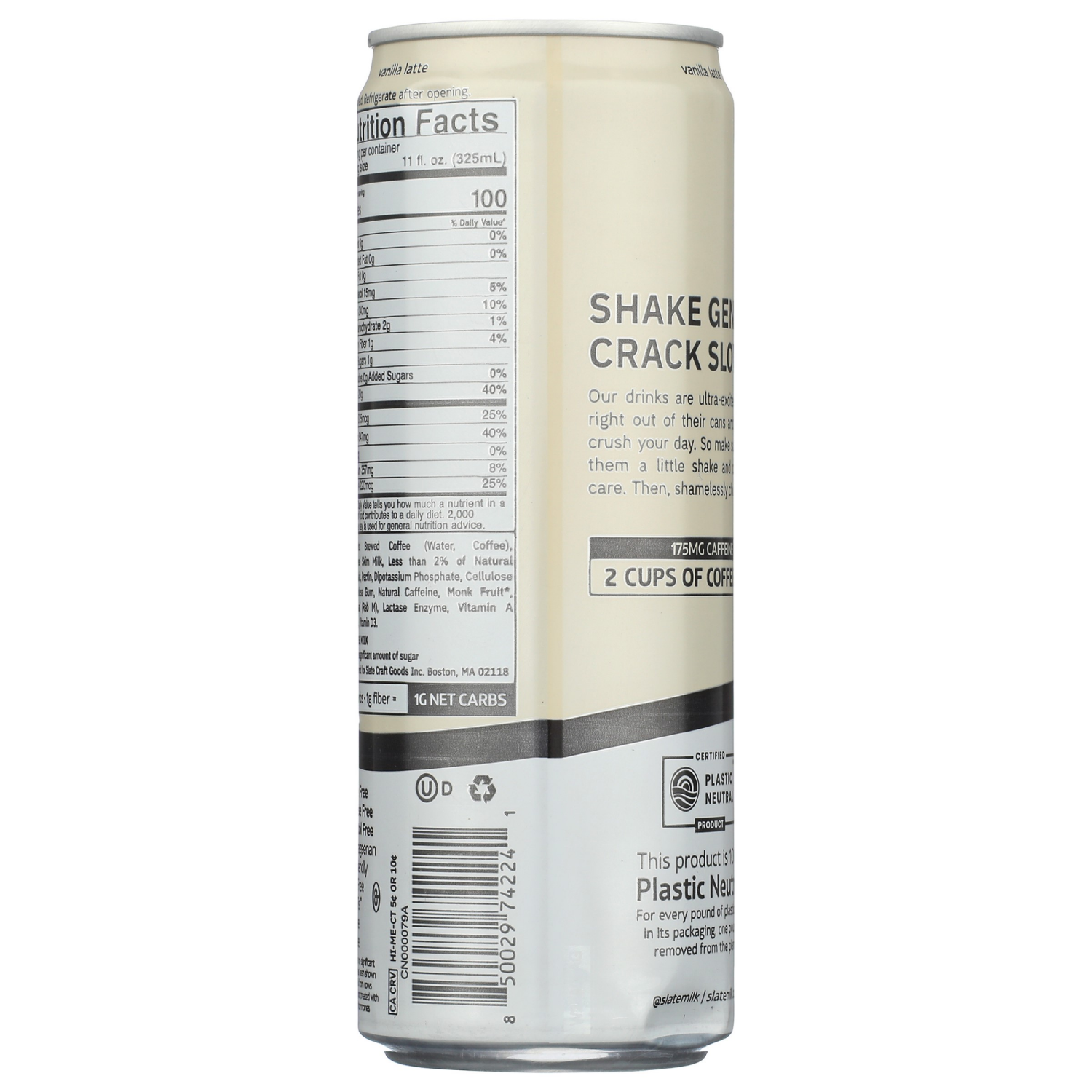 slide 3 of 4, Slate Vanilla Latte High Protein Iced Coffee 11oz, 11 fl oz