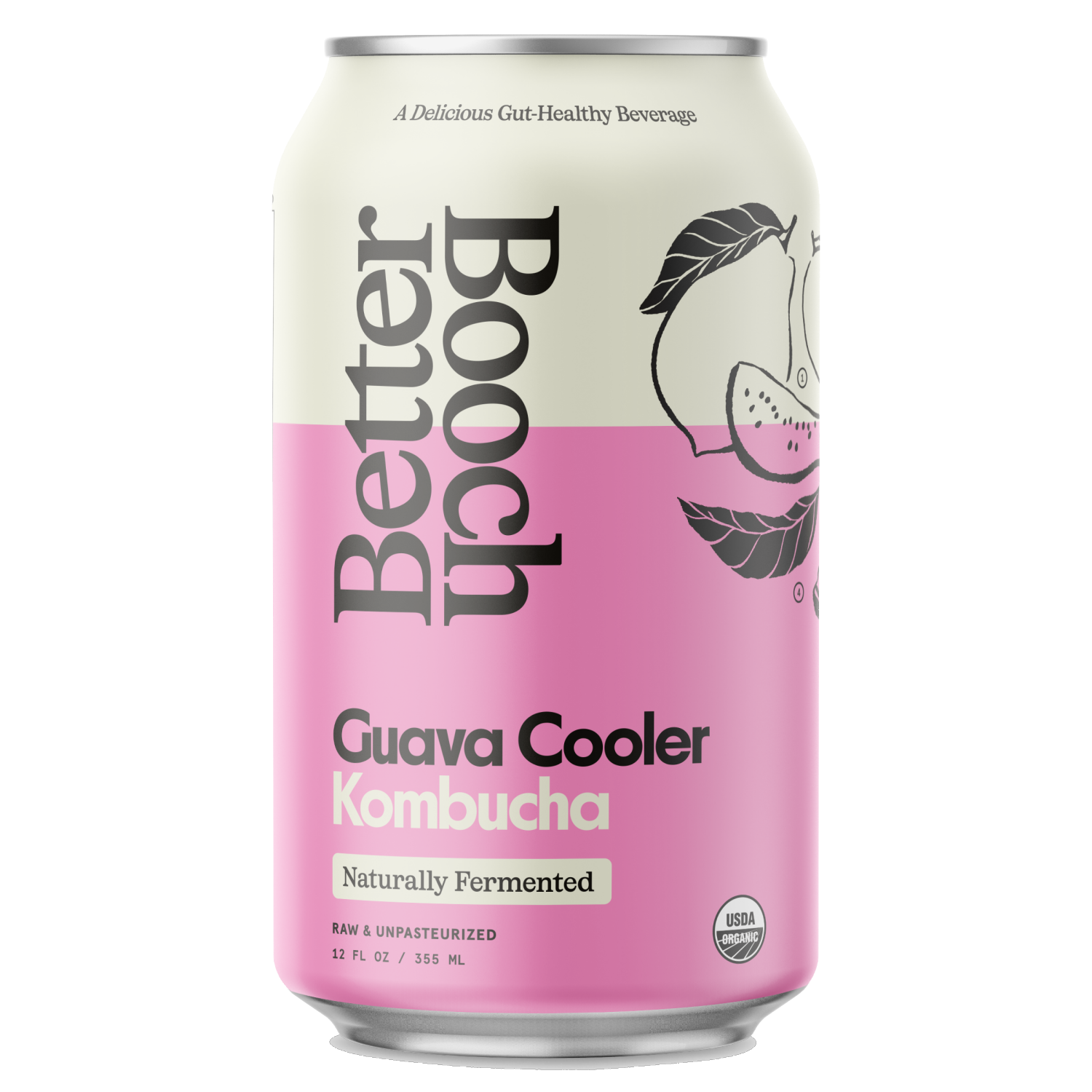 slide 1 of 6, Better Booch Kombucha Sparkling Probiotic Drink Guava Cooler, 12 fl oz