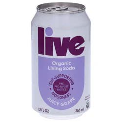 Live Organic Living Soda Juicy Grape
