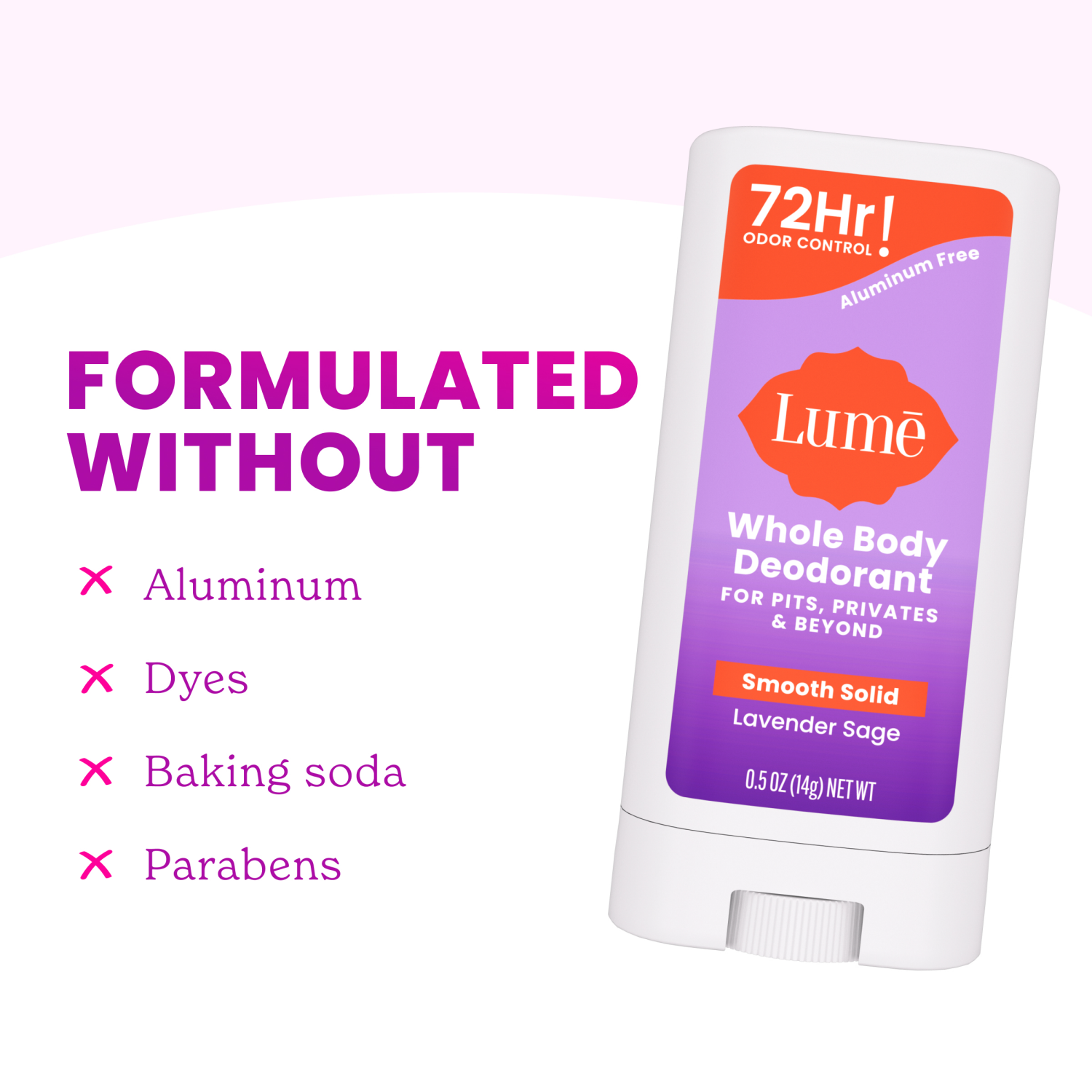 slide 4 of 5, Lume Whole Body Deodorant, Mini Solid Stick, Lavender Sage, 0.5oz, 0.5 oz