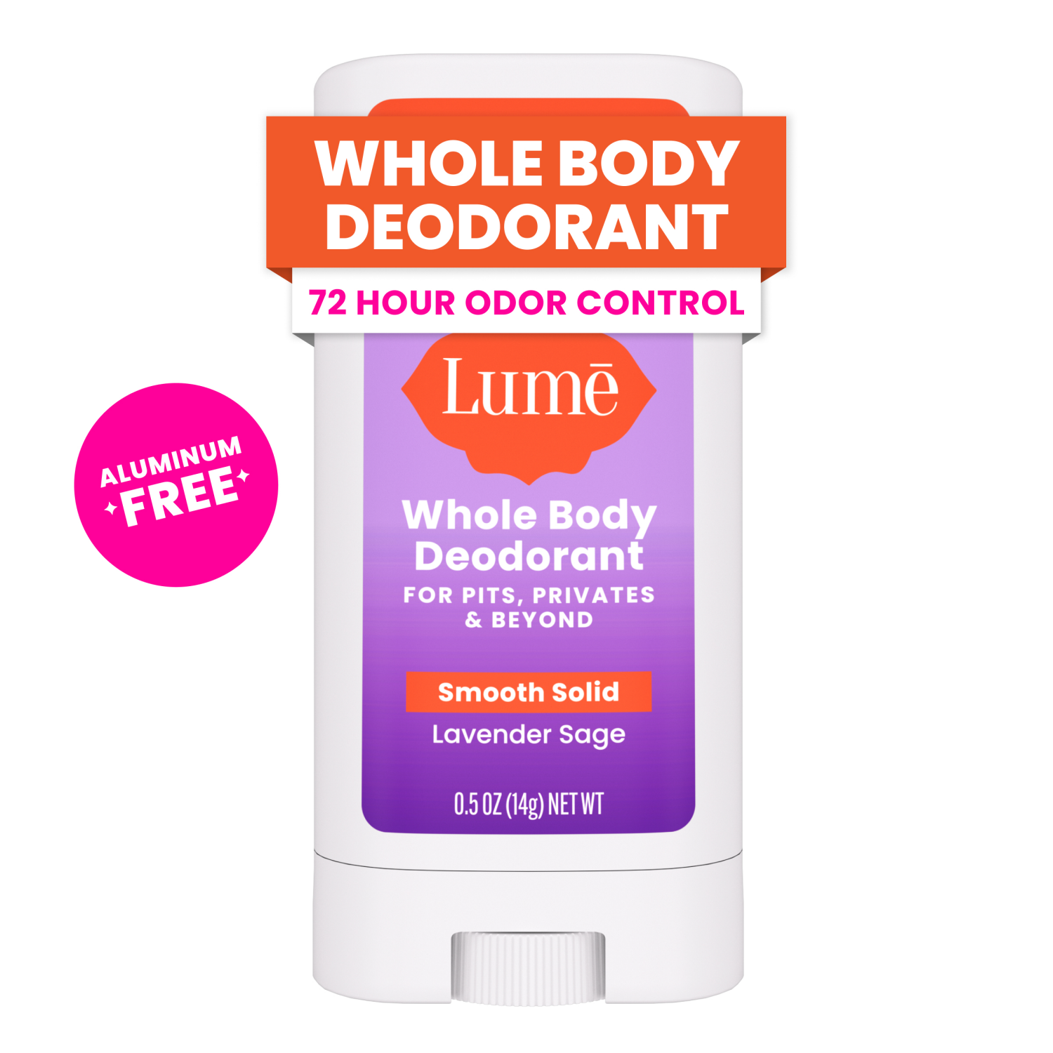 slide 1 of 5, Lume Whole Body Deodorant, Mini Solid Stick, Lavender Sage, 0.5oz, 0.5 oz