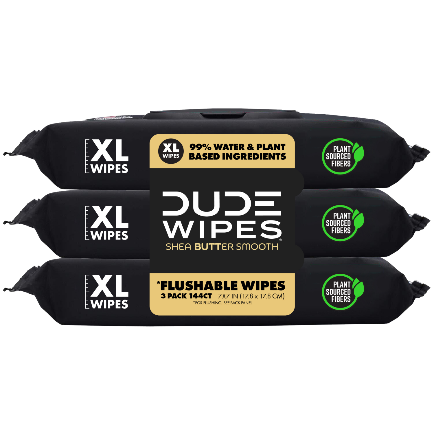 slide 1 of 3, DUDE Shea Butter Smooth Extra Large Flushable Wipes 3 - 48 Wipe Packs, 3 ct