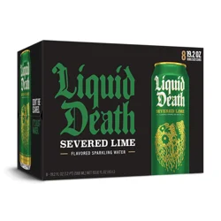 Liquid Death Sparkling Water, Severed Lime, 19.2 oz King Size Cans (8-Pack) - 8 ct; 19 oz