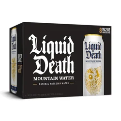 Liquid Death Mountain Water, 19.2 oz King Size Cans (8-Pack) - 8 ct