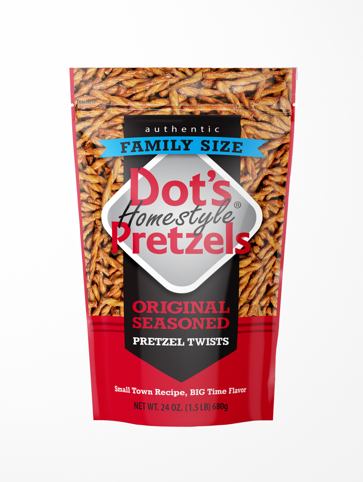 slide 1 of 2, Dot's Homestyle Pretzels Original Seasoned Pretzel Twists Family Size 24 oz, 24 oz