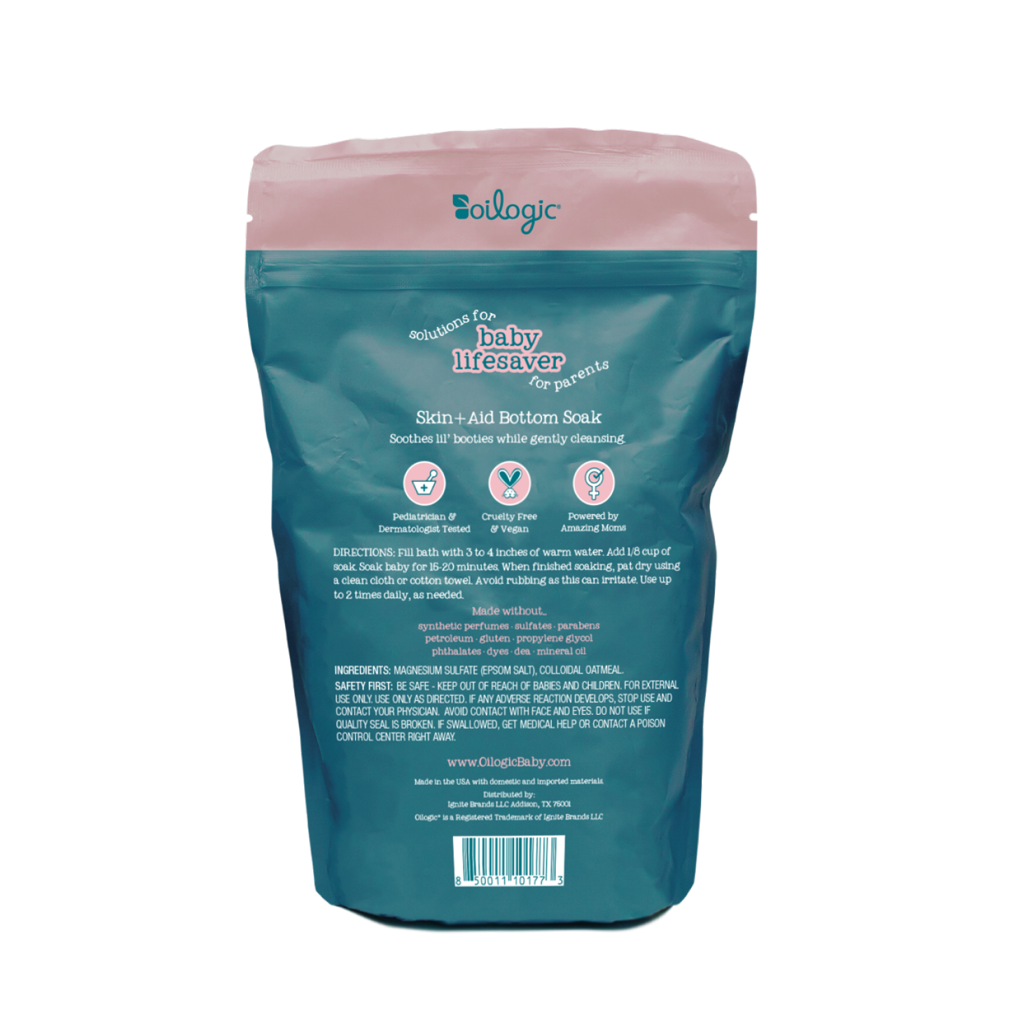 slide 2 of 2, Oilogic Baby Skin + Aid Oatmeal + Epsom Salt Fragrance Free Skin & Bottom Soak 32 oz, 32 oz