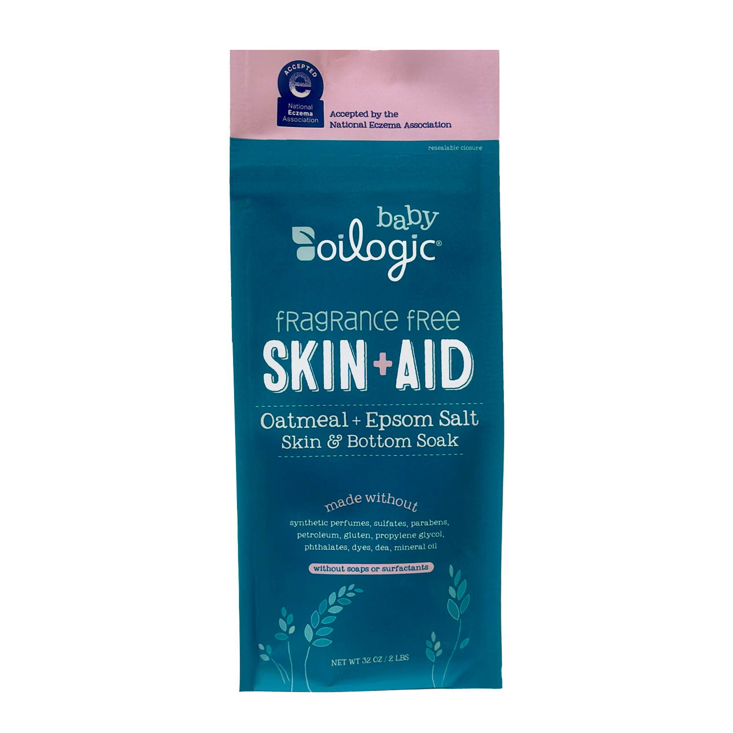 slide 1 of 1, Oilogic Baby Skin + Aid Oatmeal + Epsom Salt Fragrance Free Skin & Bottom Soak 32 oz, 32 oz
