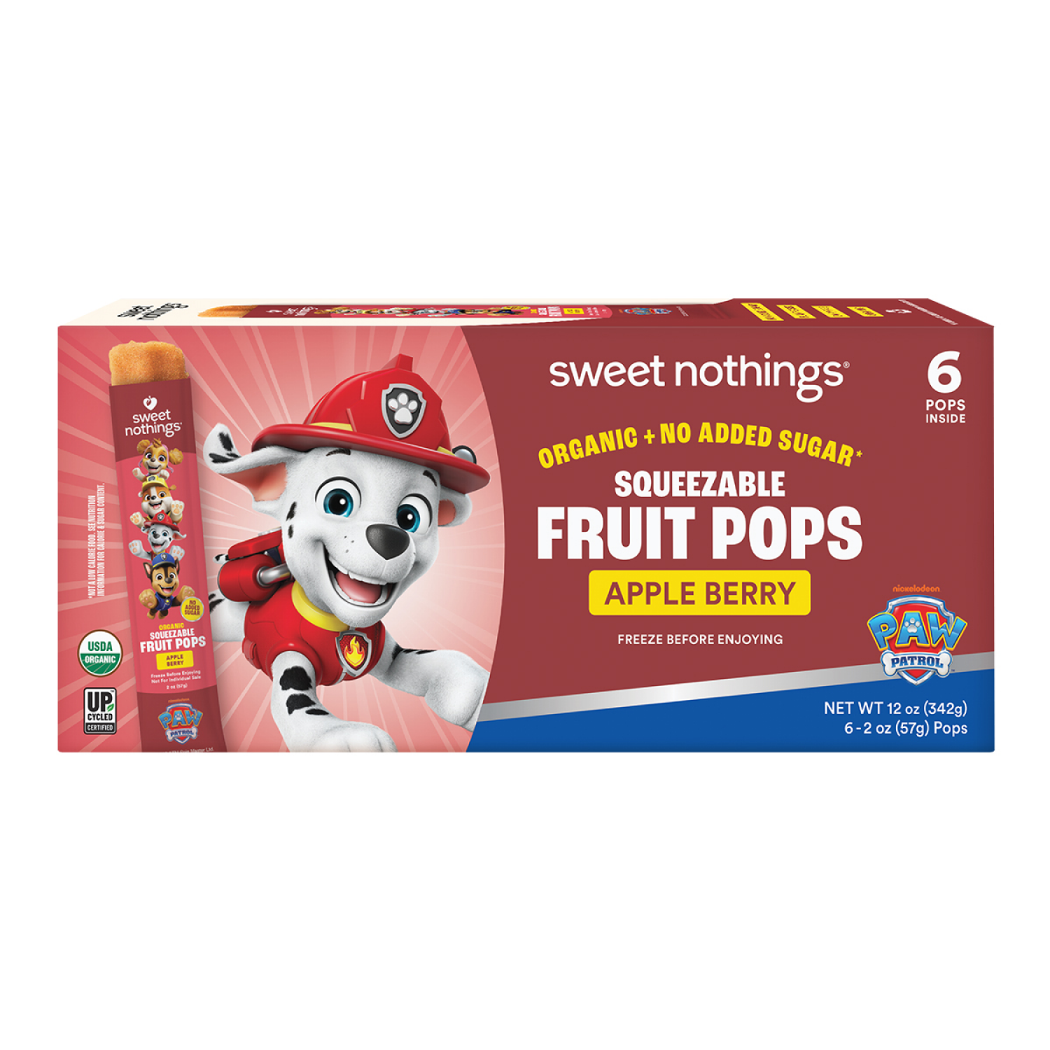 slide 1 of 5, Sweet Nothings Kids Organiic Apple Berry Squeezable Fruit Pops 6 - 2 oz Pops, 6 ct