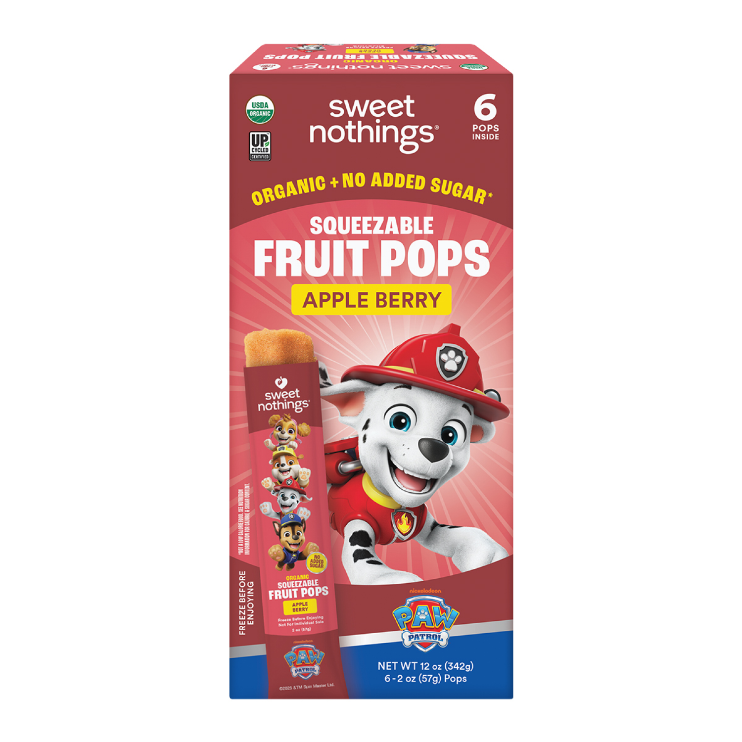 slide 4 of 5, Sweet Nothings Kids Organiic Apple Berry Squeezable Fruit Pops 6 - 2 oz Pops, 6 ct
