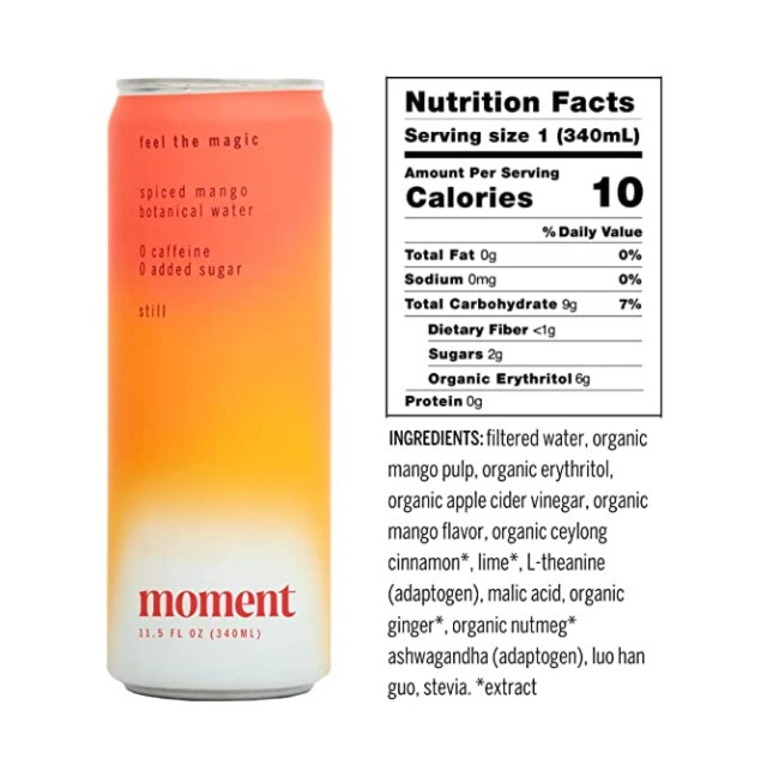 slide 1 of 1, Moment Spiced Mango Botanical Water - 11.5 fl oz, 11.5 fl oz