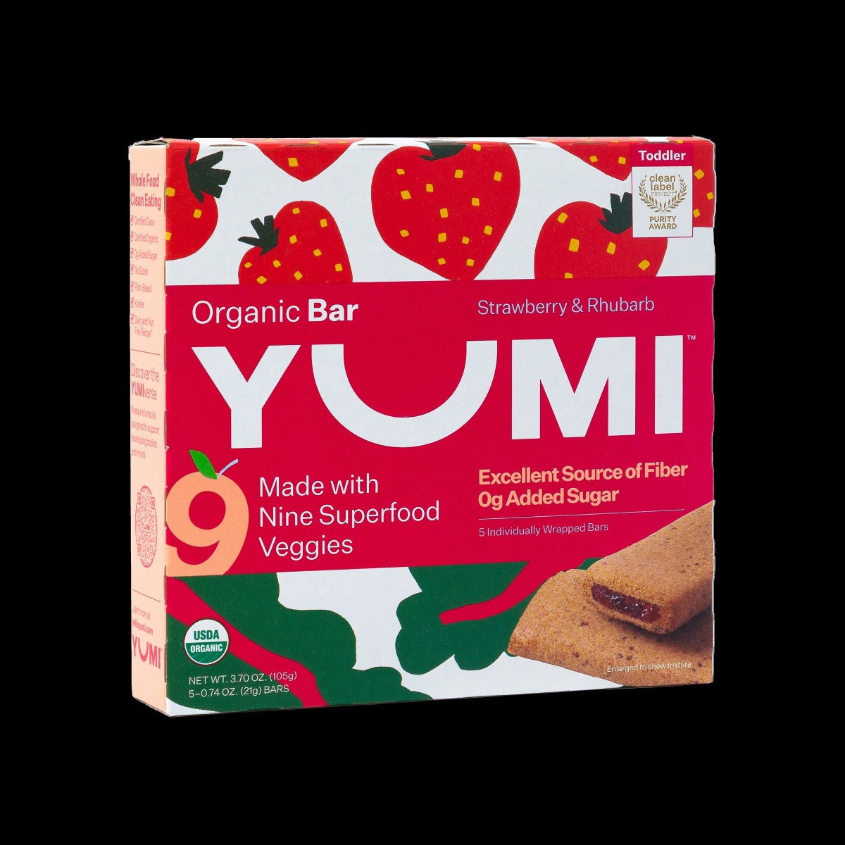 slide 13 of 21, Yumi Organic Strawberry & Rhubarb Bar 5 - 0.74 oz Bars, 5 ct