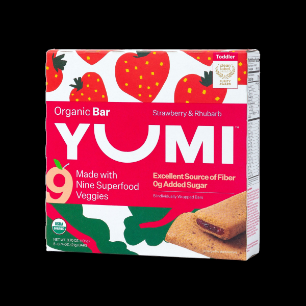 slide 8 of 21, Yumi Organic Strawberry & Rhubarb Bar 5 - 0.74 oz Bars, 5 ct