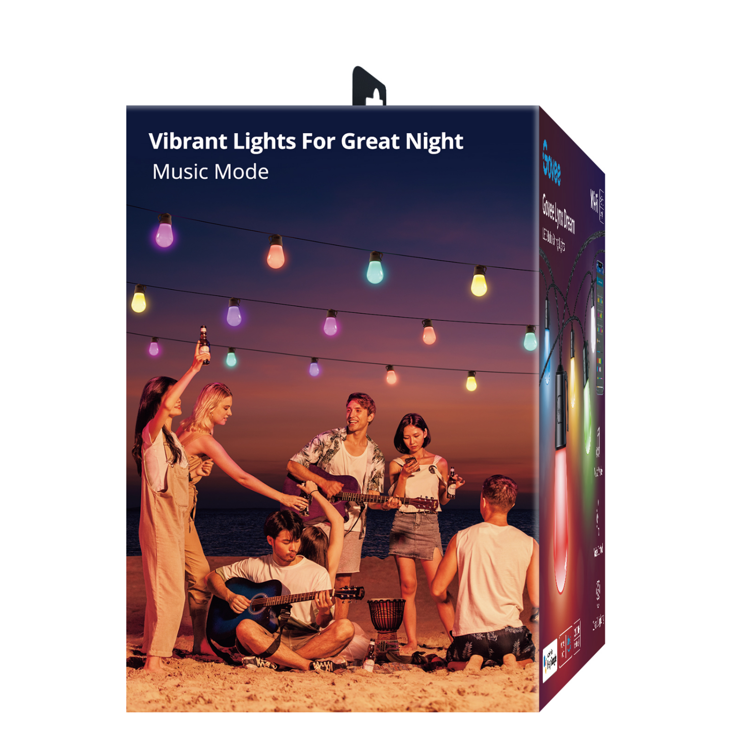 slide 3 of 6, Govee LED Bulb String Lights, 48 ft