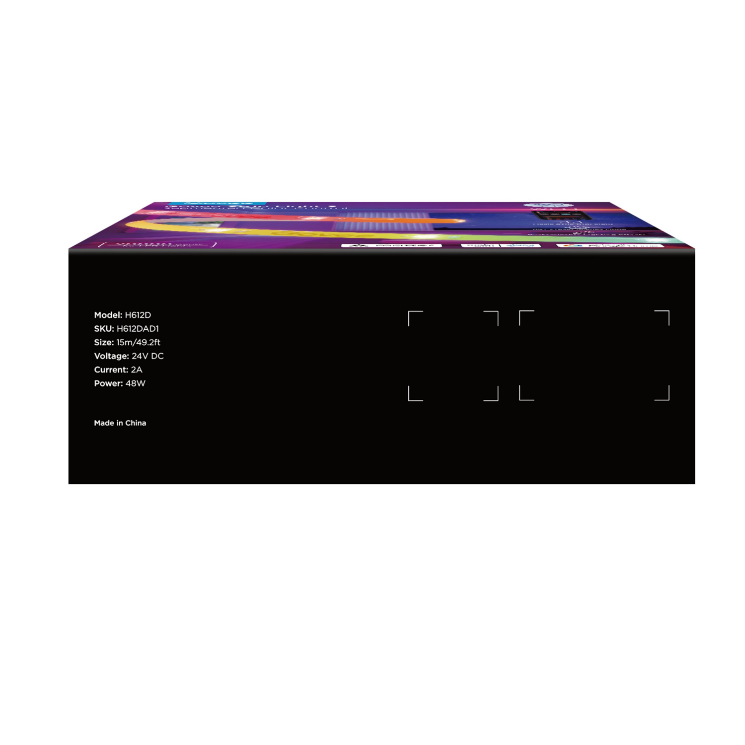 slide 3 of 8, Govee 49.2ft Wi-Fi RGBICW LED Strip Light, 49.2 ft