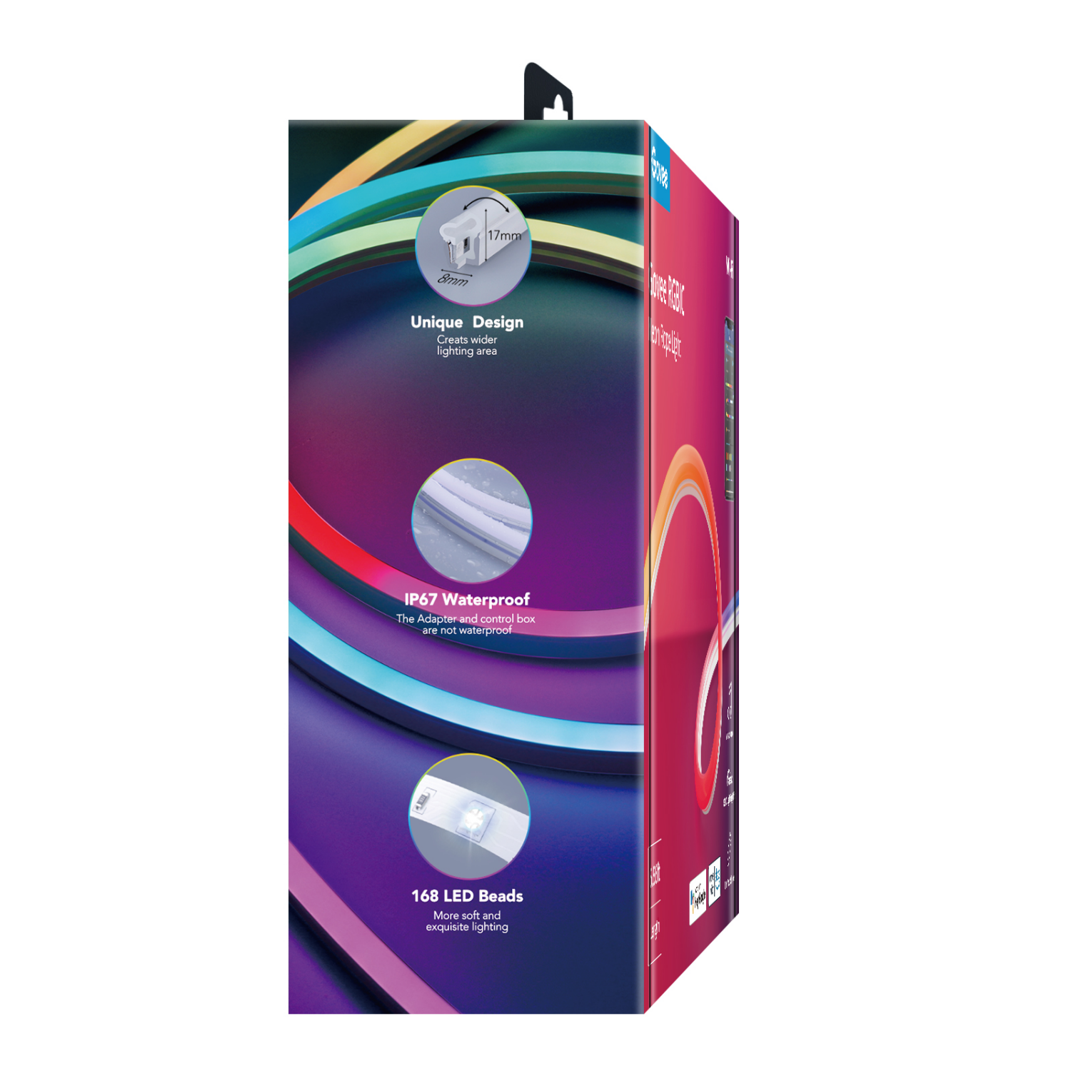 slide 3 of 7, Govee 6.5ft Neon Rope Light, 6.5 ft