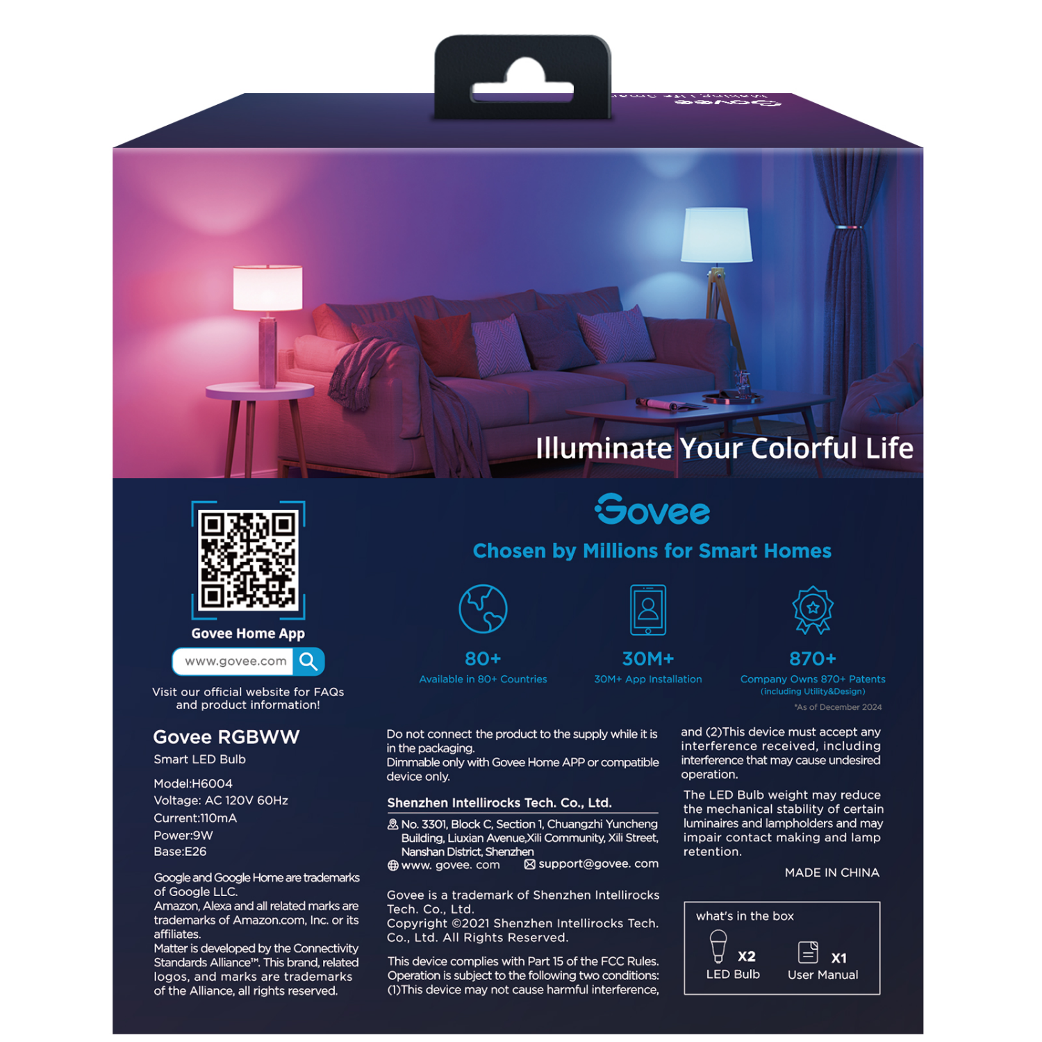 slide 2 of 7, Govee 800LM RGBWW Smart LED Bulb 2 Packs, 2 ct