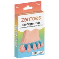 ZenToes Silicone Toe Separators for Correct Toe Alignment, 1 Pair - Blue