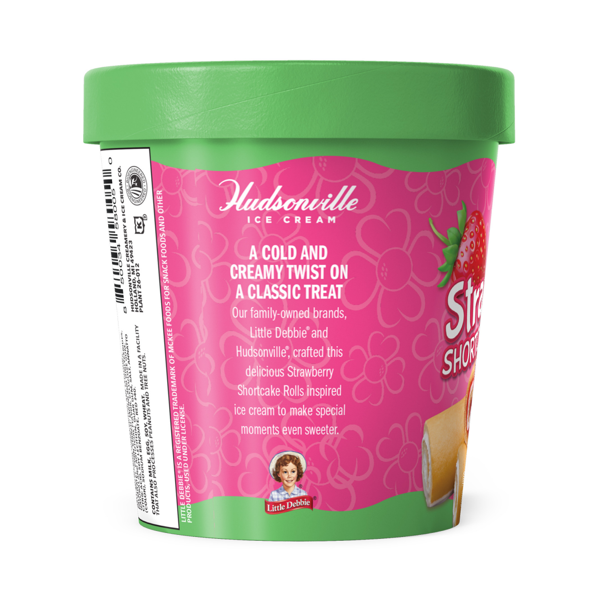 slide 3 of 4, Little Debbie Strawberry Shortcake Rolls Ice Cream 1 pt, 1 pint
