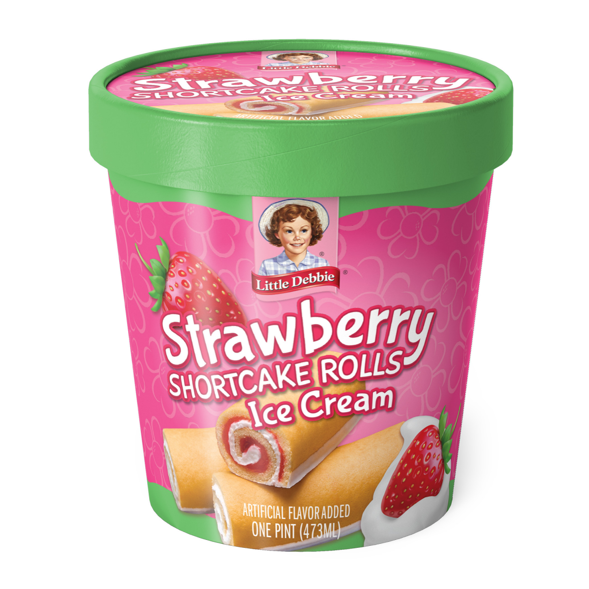 slide 4 of 4, Little Debbie Strawberry Shortcake Rolls Ice Cream 1 pt, 1 pint