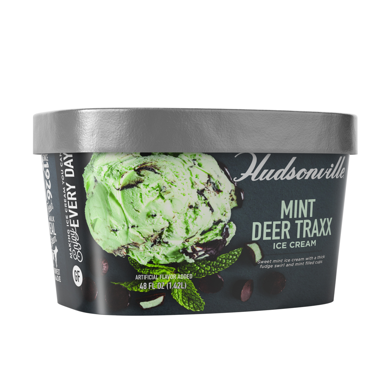 slide 4 of 5, Hudsonville Ice Cream Mint Deer Traxx 48Oz, 48 oz