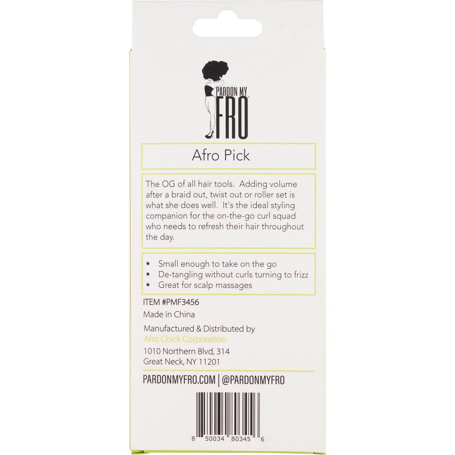 slide 3 of 3, Ultra/Standard Distributors Pardon My Fro Hair Pick, 1 ct