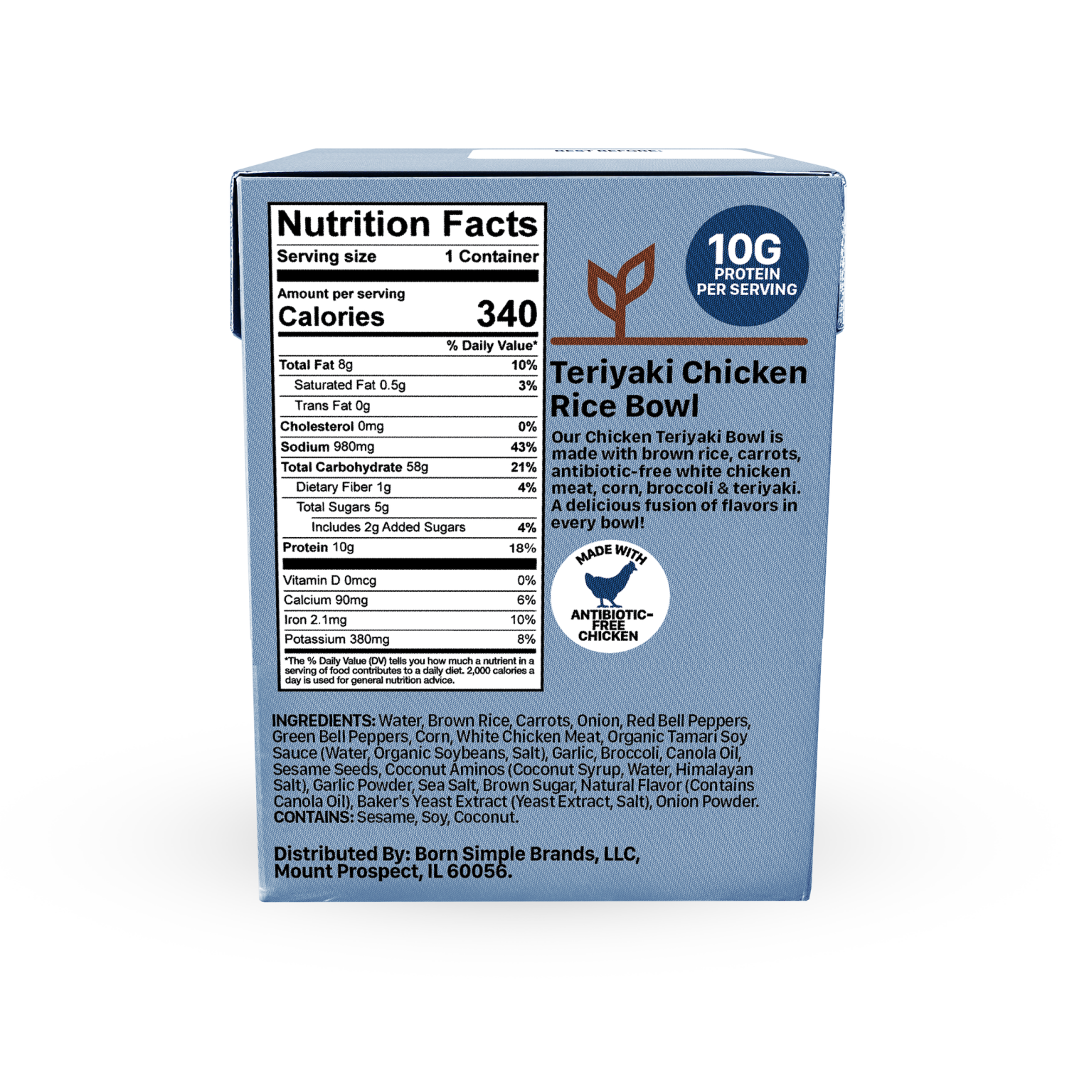 slide 4 of 5, Born Simple Teriyaki Chicken Rice Bowl, 11 oz, 11 oz