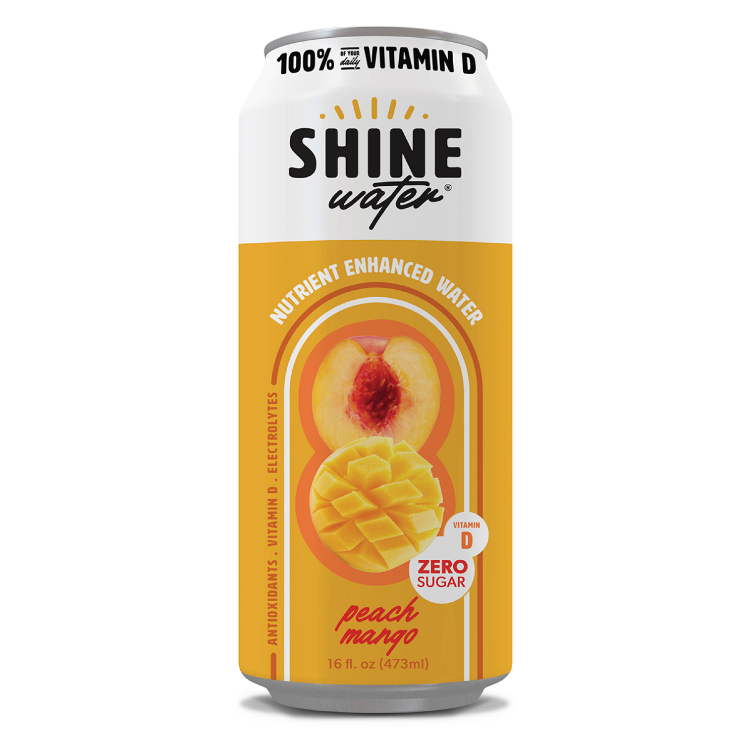 slide 1 of 2, Shine Water Zero Sugar Peach Mango Water 16 fl oz, 16 fl oz