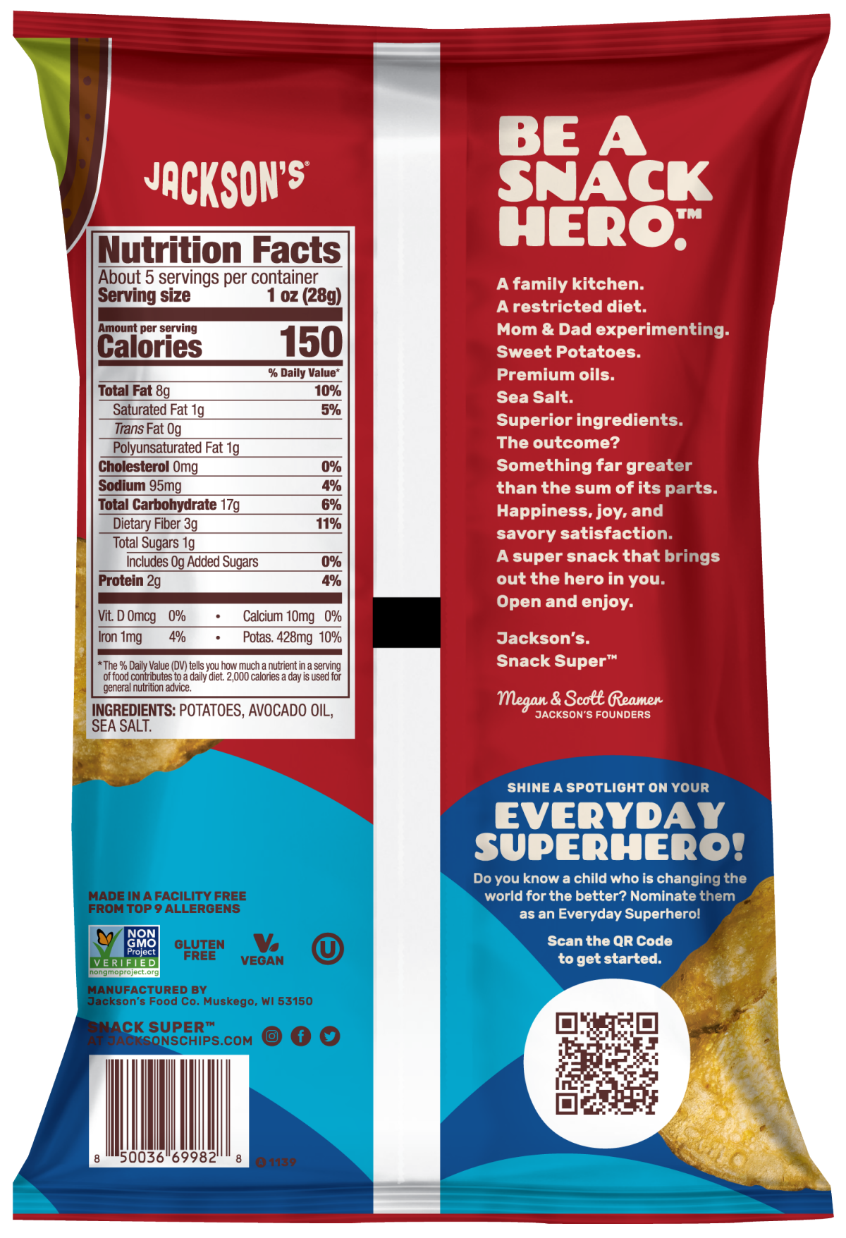 slide 2 of 2, Jackson's Avocado Oil Kettle Potato Chip Sea Salt 5 oz, 5 oz