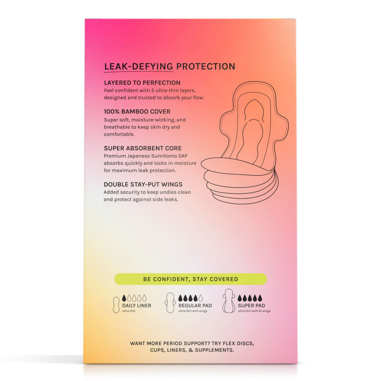 slide 2 of 4, Flex Bamboo Super Ultra Thin Pads - 26ct, 26 ct