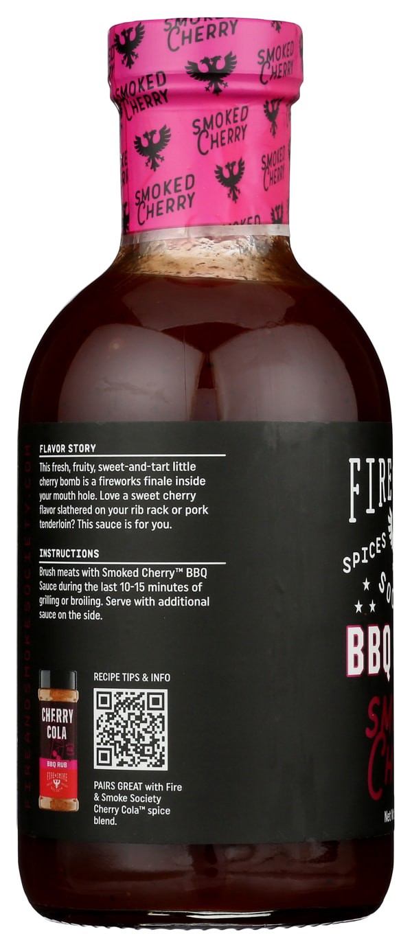 slide 10 of 10, Fire & Smoke Society Smoked Cherry BBQ Sauce, 20 oz