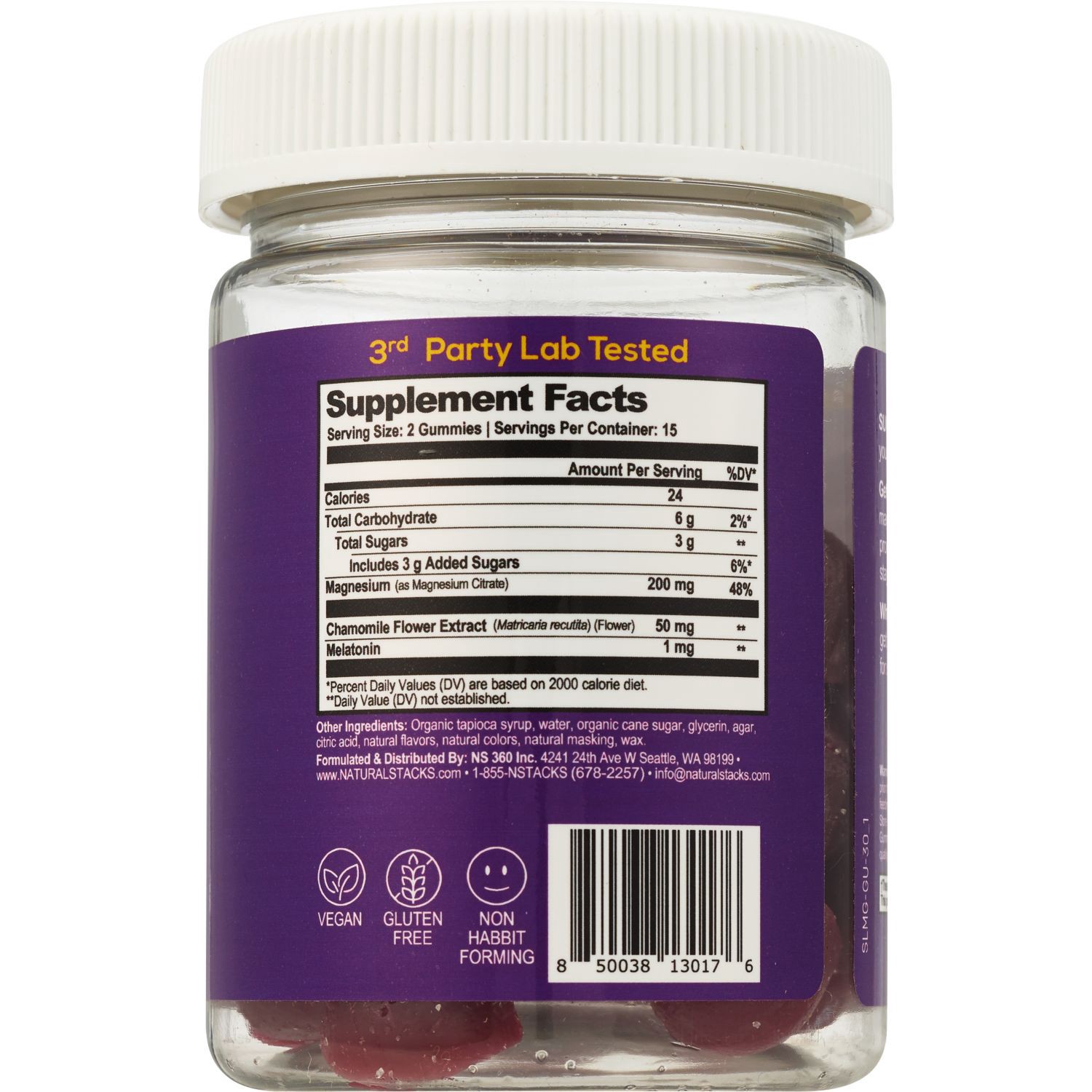 slide 2 of 3, Natural Stacks Sleep Magnesium Gummies, 30 ct