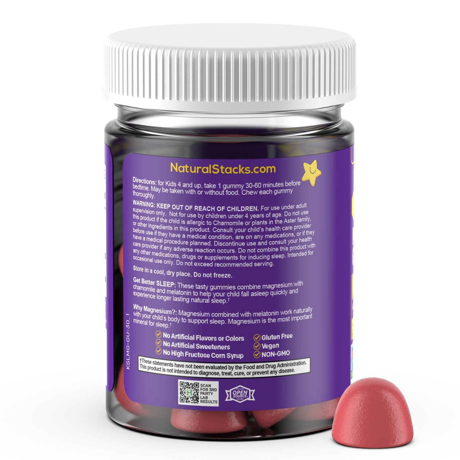 slide 2 of 2, Natural Stacks Kids Sleep Magnesium Gummies, 30 Ct, 30 ct