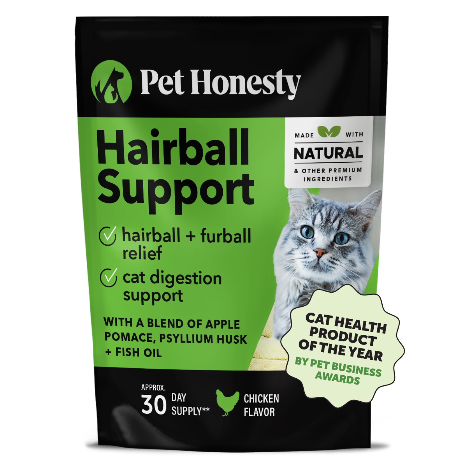 slide 1 of 1, Pet Honesty Hairball Supplement for Cat Chicken Flavor - 3.7oz, 3.7 oz