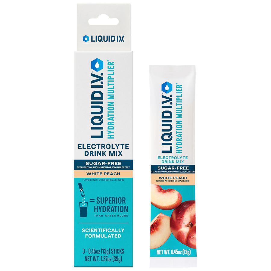 slide 2 of 5, Liquid I.V. Hydration Multiplier - Sugar Free Electrolyte Drink Mix White Peach, 3 ct