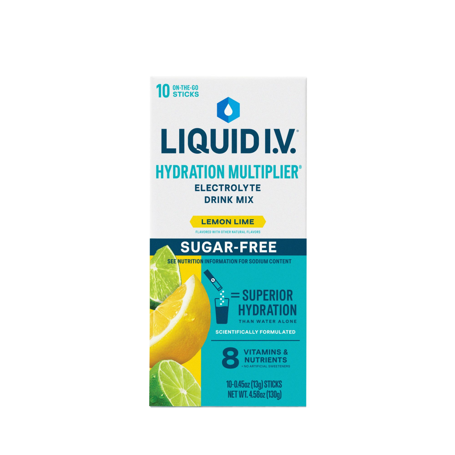 slide 1 of 4, Liquid I.V. 10ct Sugar Free Lemon Lime Carton (IP), 10 ct