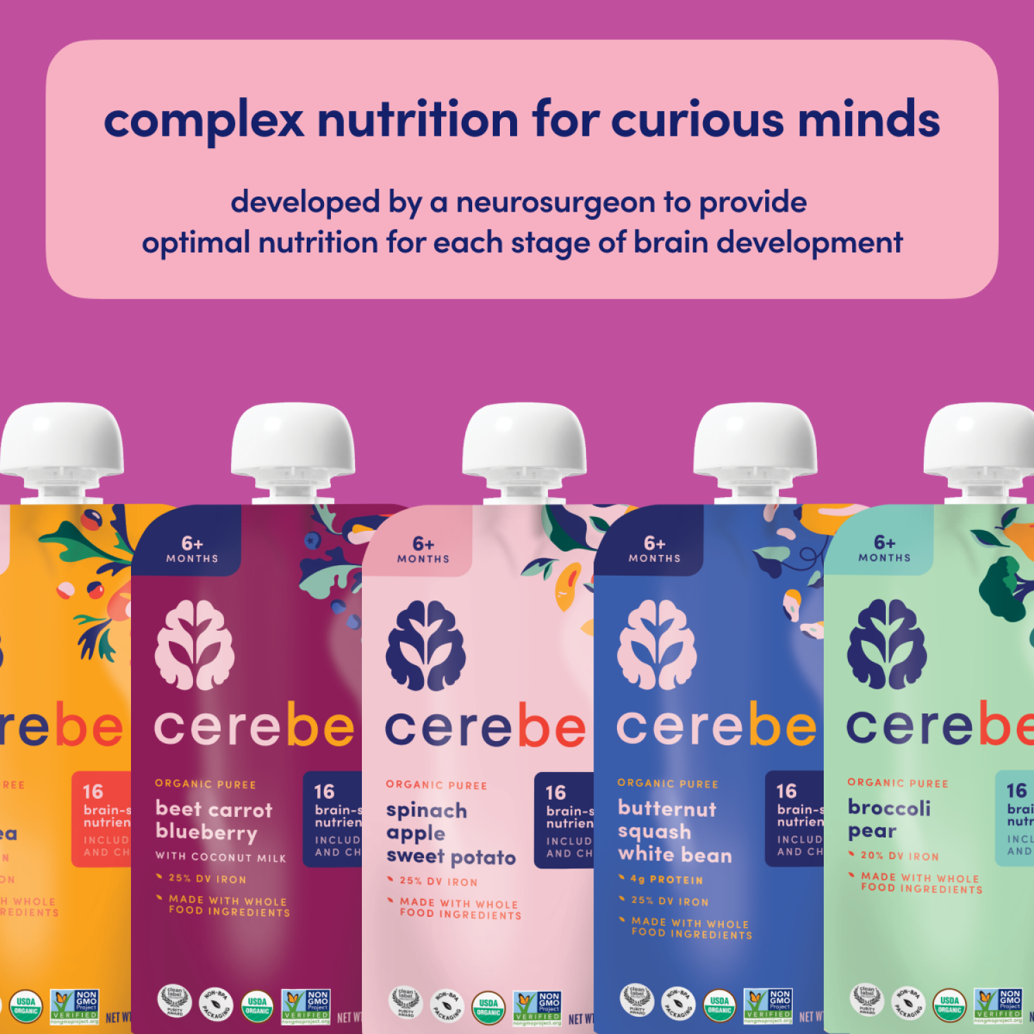 slide 5 of 8, Cerebelly Sweet Potato Banana Blueberry Smoothie, 4 oz