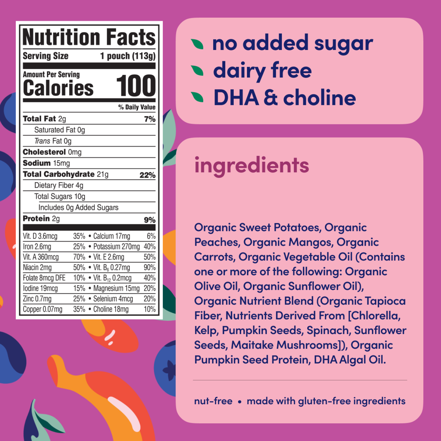 slide 6 of 8, Cerebelly Sweet Potato Banana Blueberry Smoothie, 4 oz