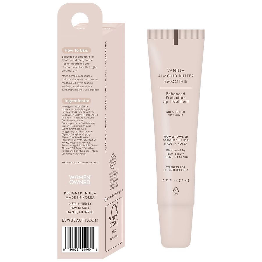 slide 4 of 4, ESW Beauty Vanilla Almond Butter Smoothie Lip Treatment 0.51 fl oz, 0.51 fl oz