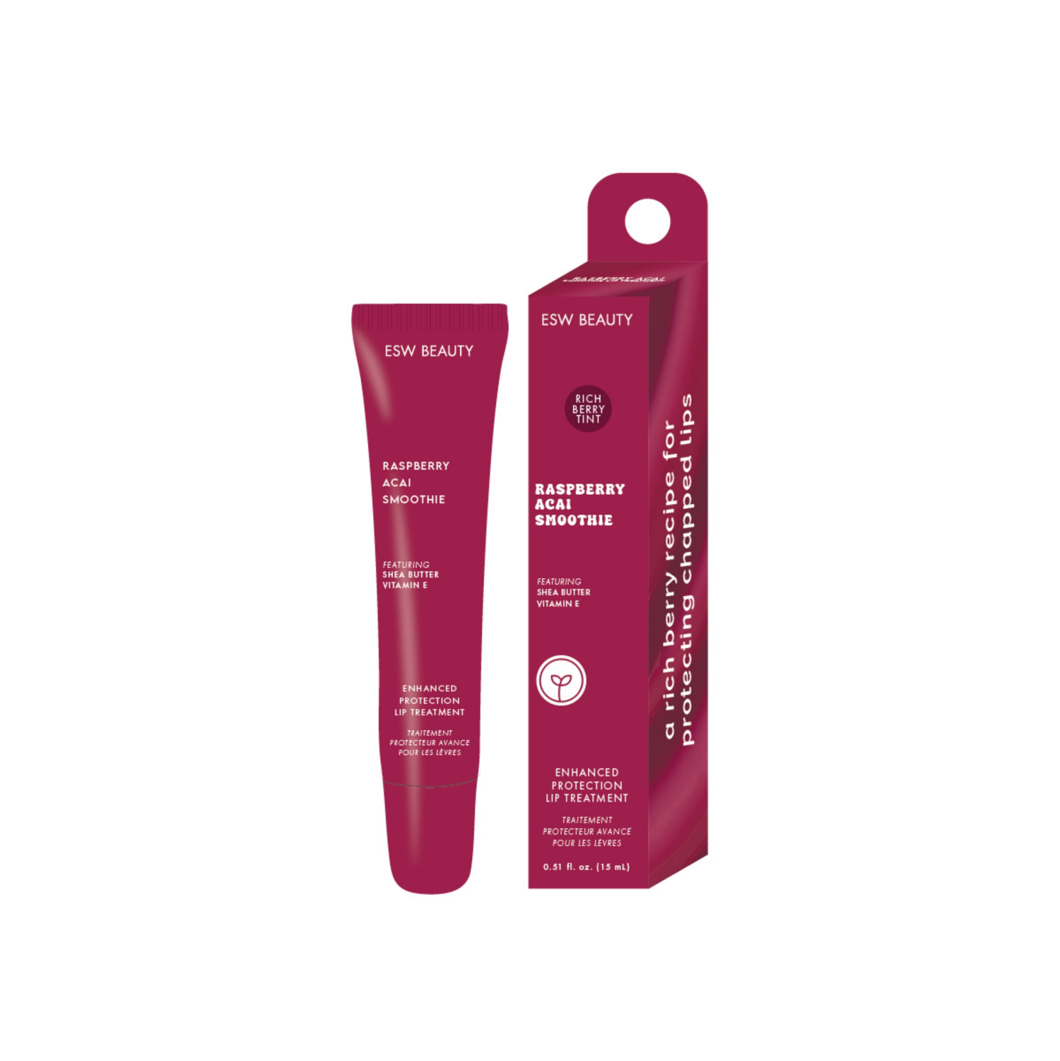 slide 2 of 2, ESW Beauty Enhanced Protection Raspberry Acai Smoothie Lip Treatment 0.51 fl oz, 0.51 fl oz