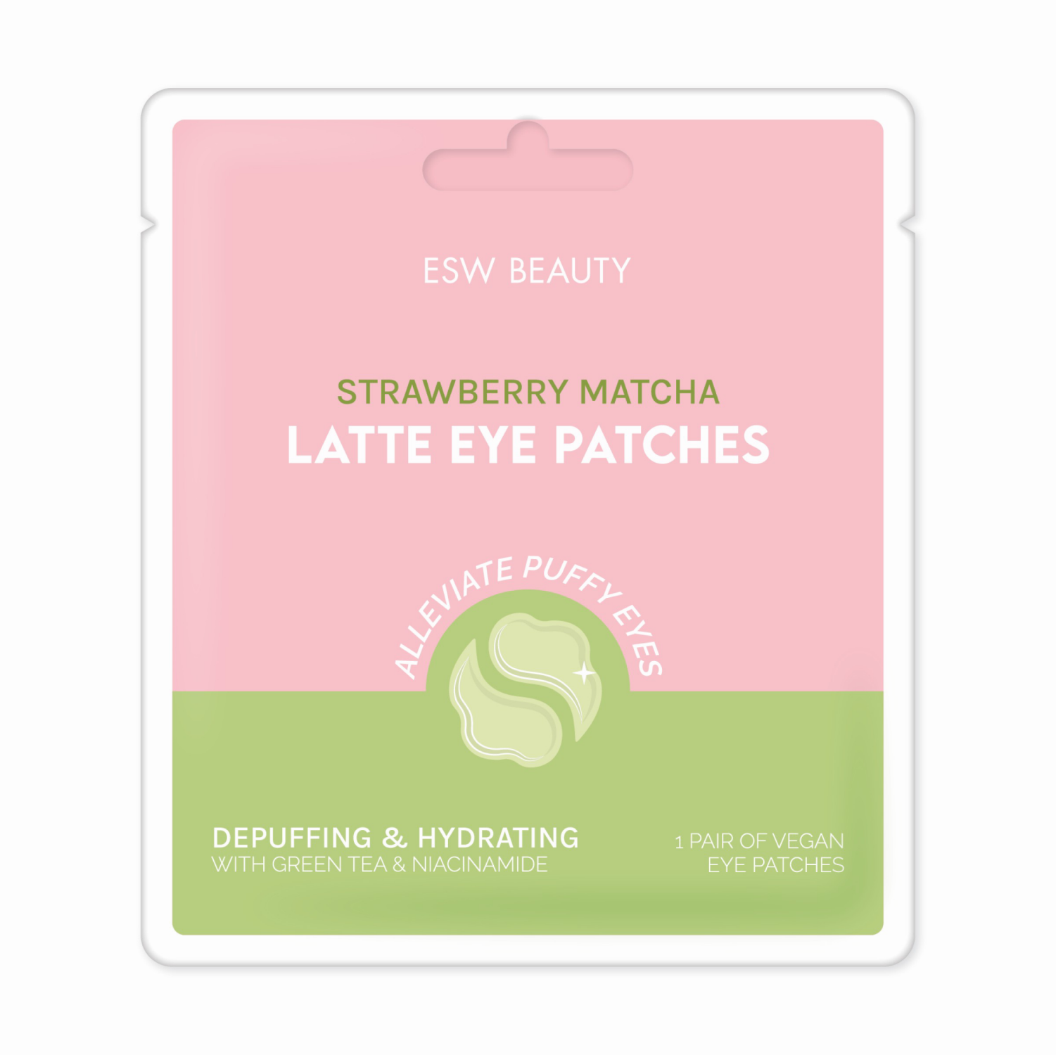 slide 1 of 2, ESW Beauty Strawberry Matcha Latte Eye Patches 1 Pair, 1 ct