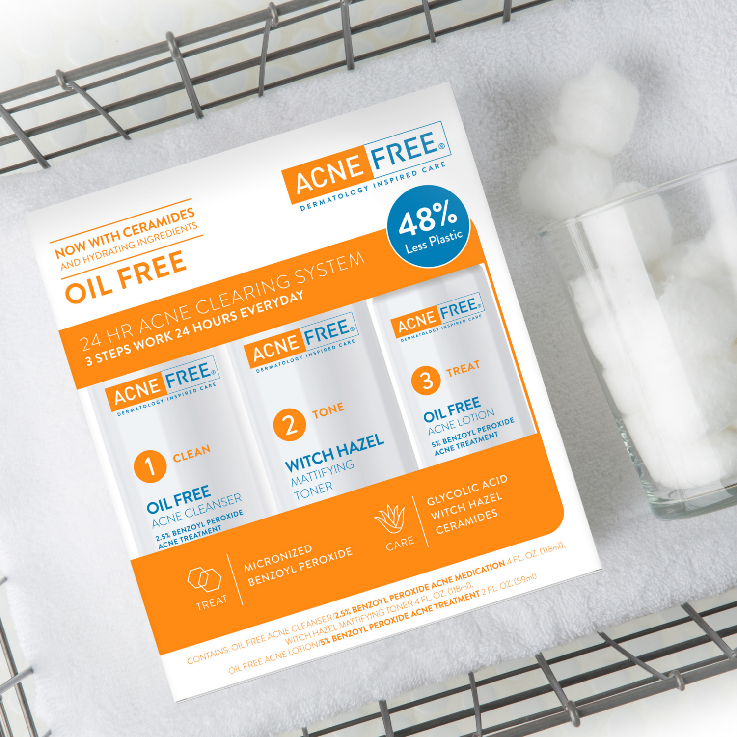 slide 3 of 7, Acne Free 3 Step Kit, 10 oz