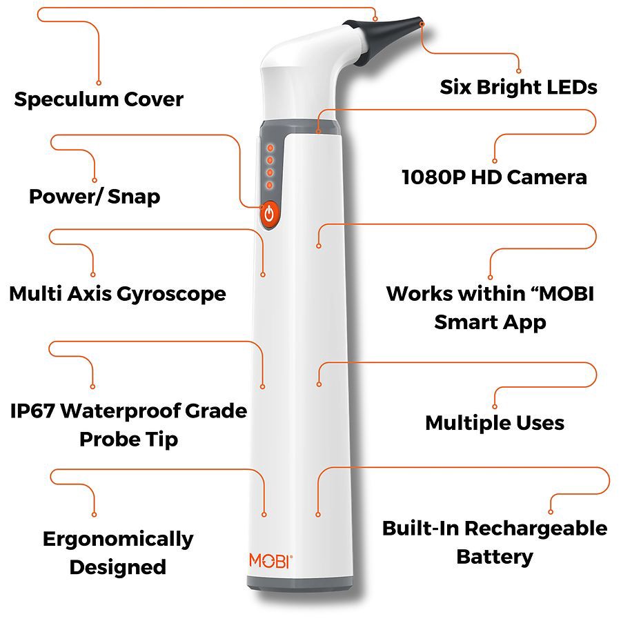 slide 2 of 5, Mobi Ear Nose & Throat HD Camera Smart Wi-Fi Otoscope 1 ea, 1 ct