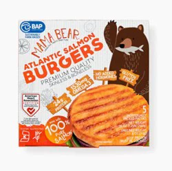 Mama Bear Premium Atlantic Salmon Burgers - 5 Count