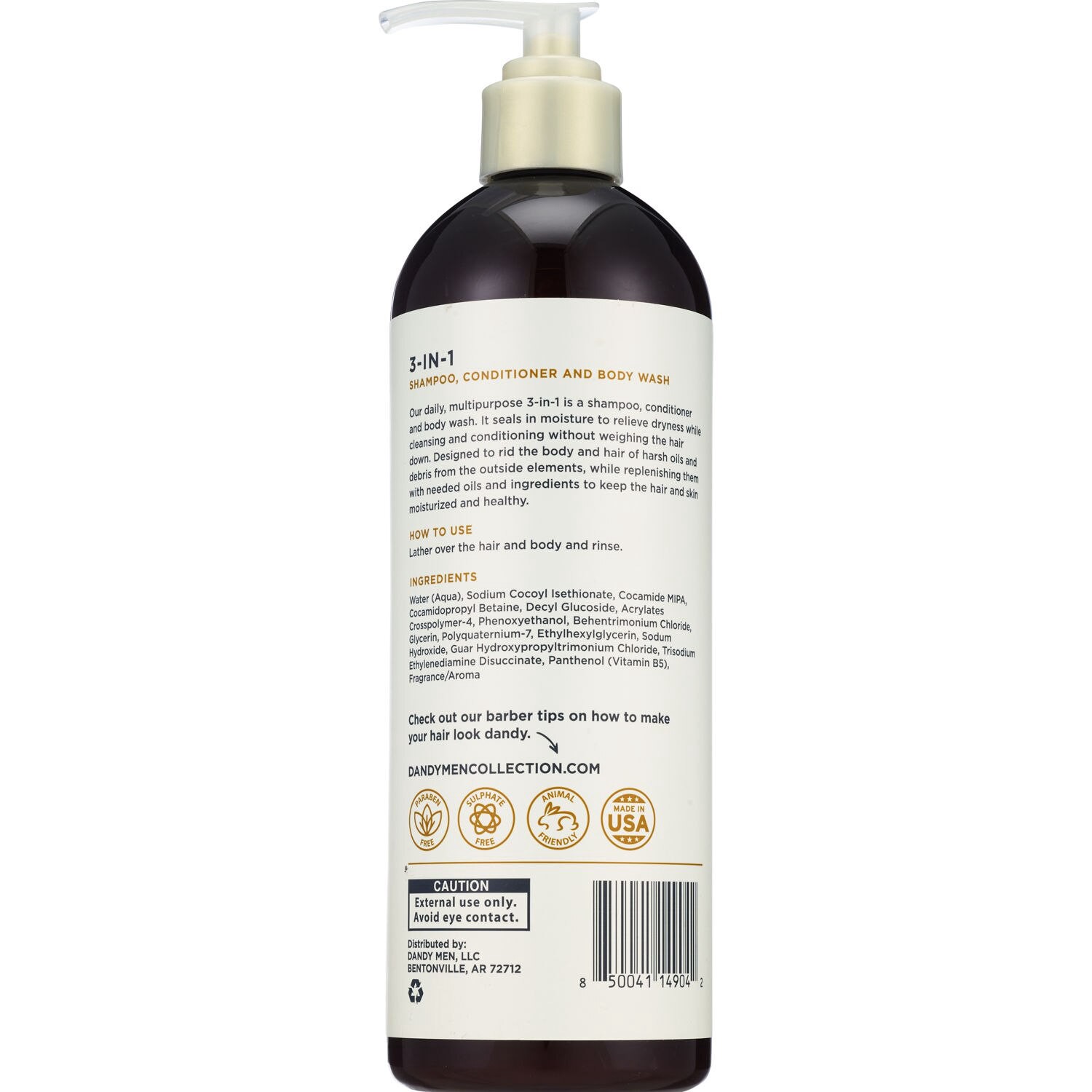 slide 2 of 2, Dandymen 3-In-1 Shampoo Conditioner And Body Wash, 16 Oz, 16 oz