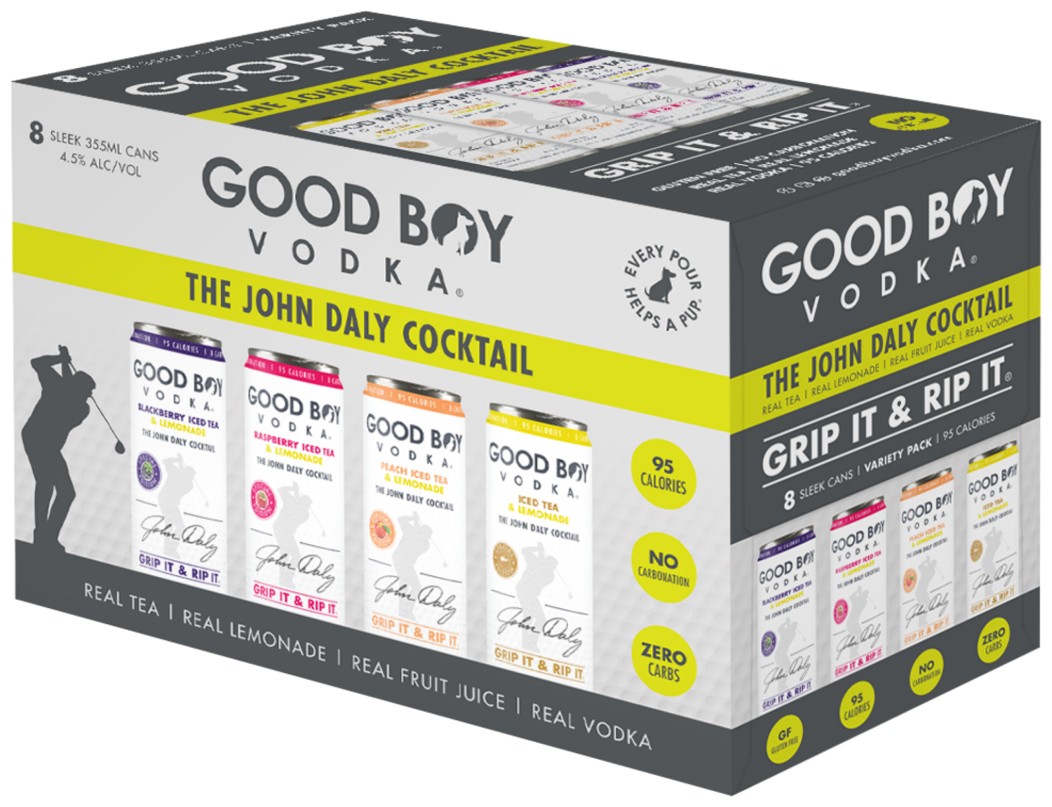 slide 1 of 1, Good Boy Vodka Assorted Vodka 8 - 355 ml Cans, 8 ct; 12 oz