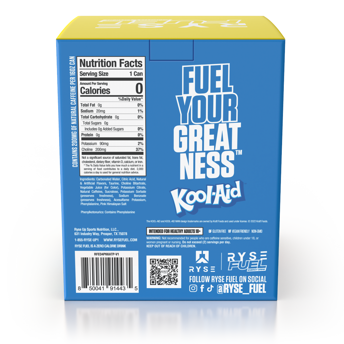 slide 4 of 5, RYSE Fuel Kool Aid Energy Drink, 4 Pk, 4 ct